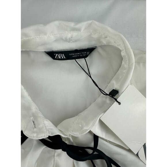 NWT Zara Satin Like Pirate Blouse Size Medium - Picture 4 of 8